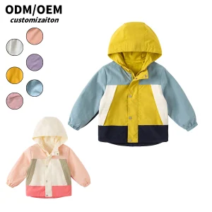 All-Polyester Long-Sleeved Windproof Coat for Kids Spring & Autumn Warmth-Resistant & Stain-Resistant Jacket for Babies