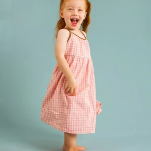 100% Cotton Soft Checker Dress Spring and Autumn Baby Girl Color Block Sleeveless Dress Baby Clothing