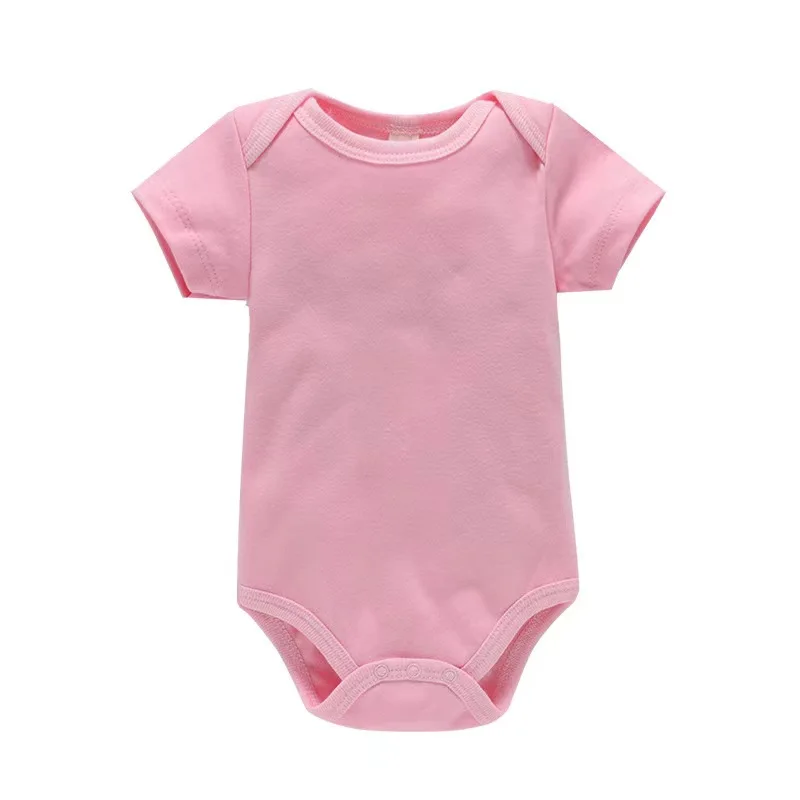 Custom Solid Color Basic Simple Baby Toddler Romper Fold Shoulder Bodysuit - Image 4