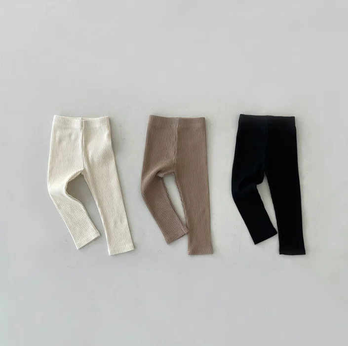 Summer Solid Color Baby Solid Color High Waist Pants Kids Baby Leggings Clothes - Image 2