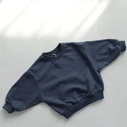 Unisex Soft Baby Sweatshirt Solid Color French Terry Oversize Pullover Hoodie Bubble Top Pullover Sweatshirt - Image 3