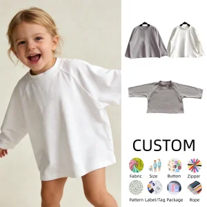 OEM Baby Tops Toddler Girls Long Sleeve Shirts Soft Cotton Tees Baby Girl Crewneck Basic T-Shirts Tops