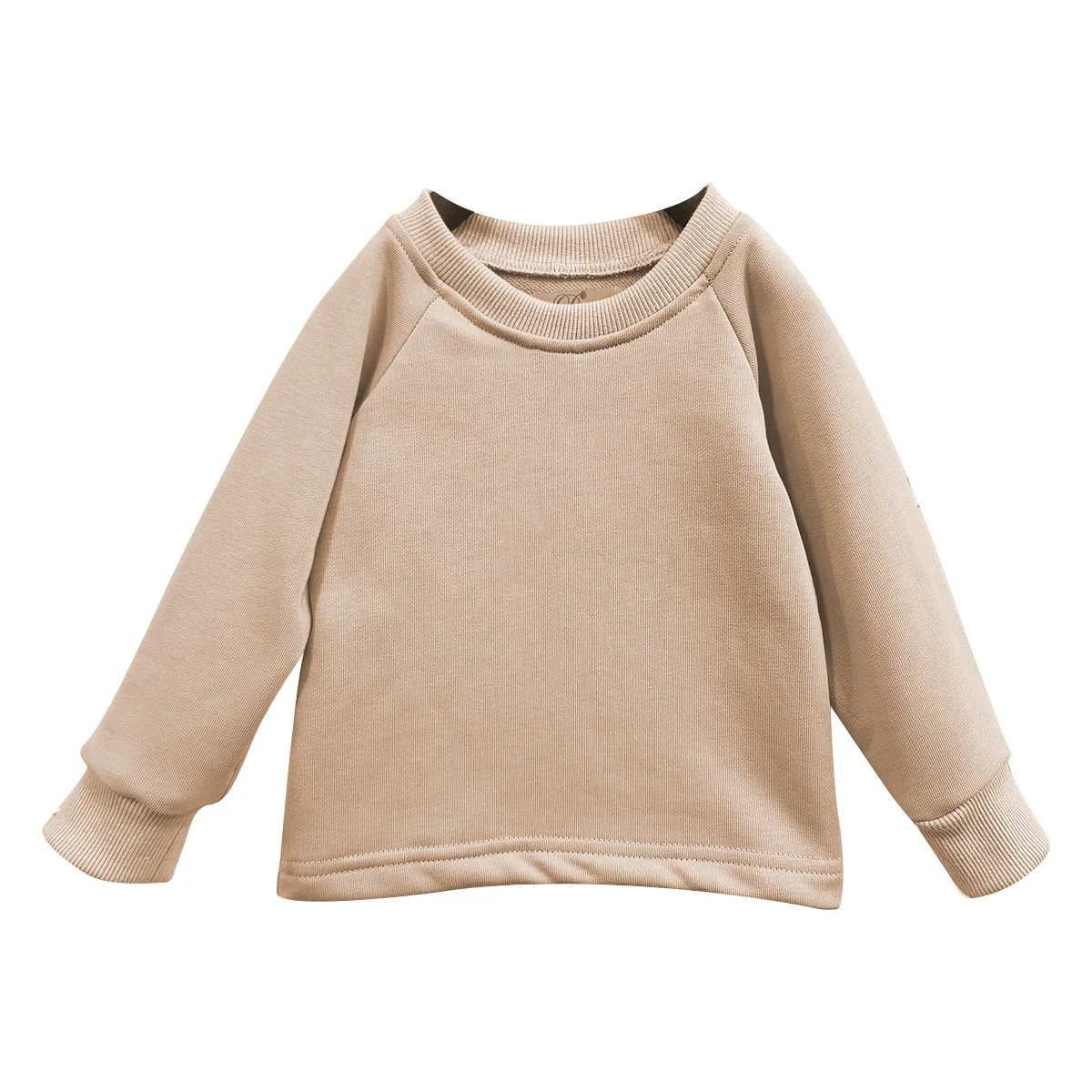 Custom French Terry Crewneck Sweatshirts Raglan Sleeve Spring Baby Kids Basic Pullover Shirt - Image 3