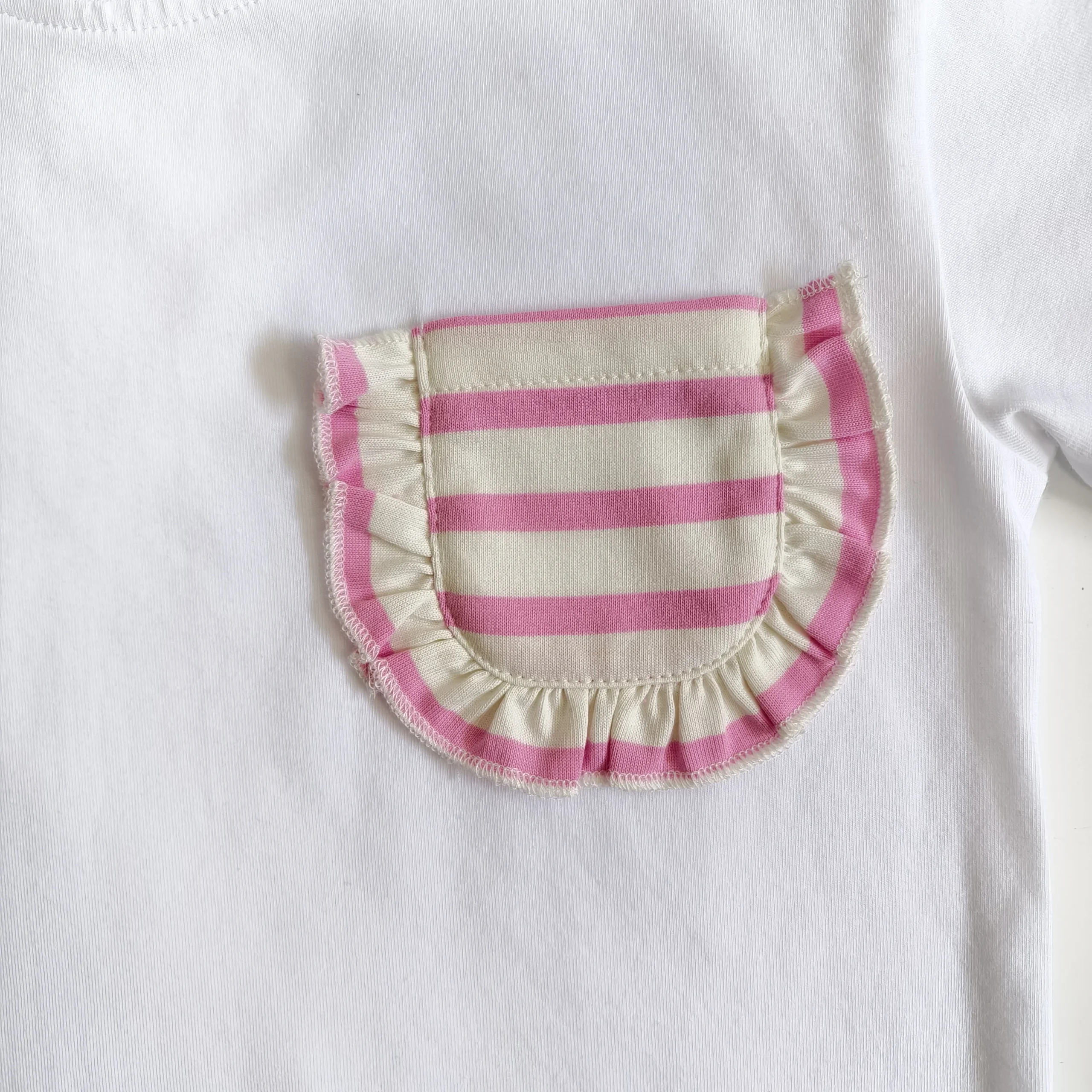 OEM Kid Short Sleeve Summer Tops Casual Crewneck Loose Tshirts with Pocket - Image 2