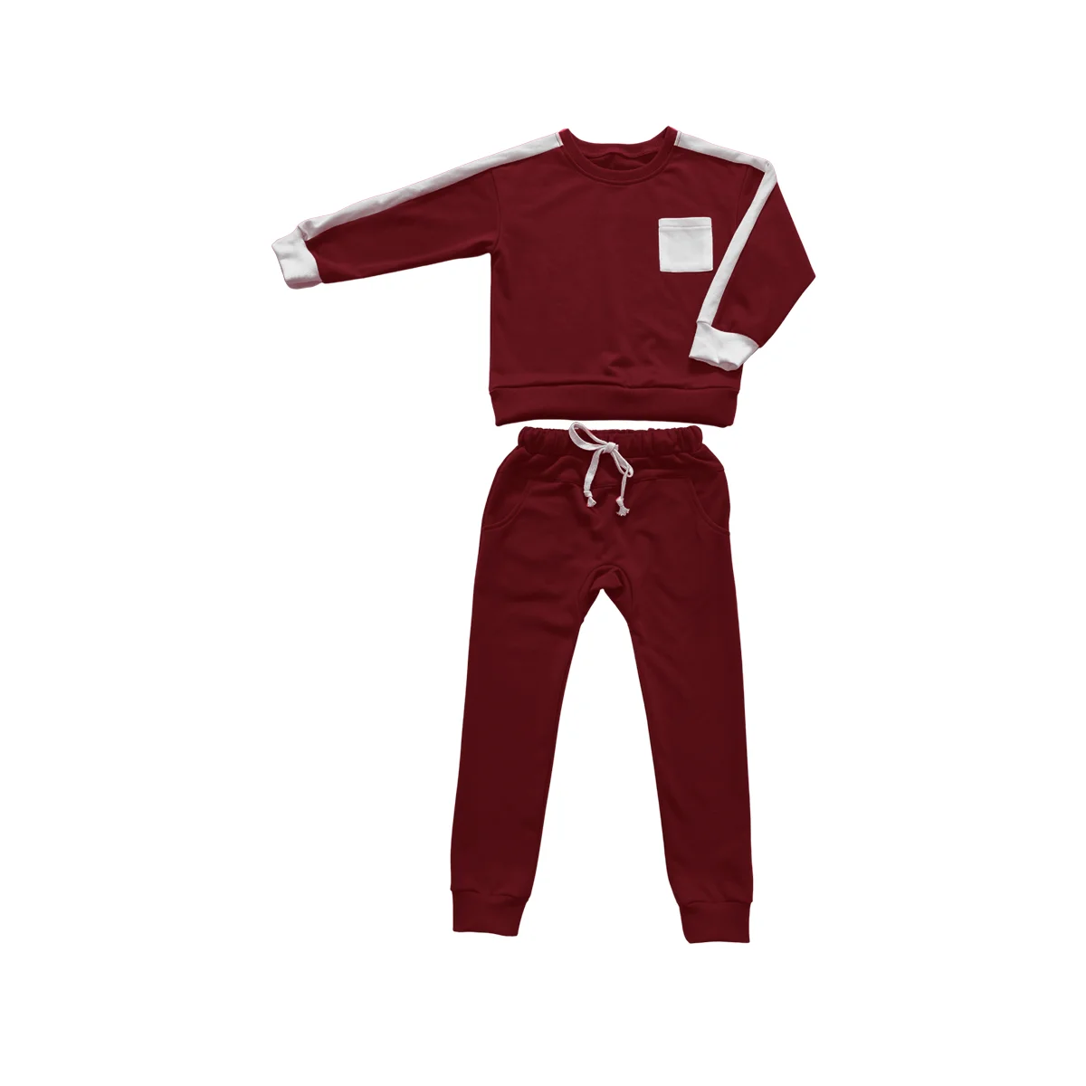 Autumn Spring Kids Long Sporty Casual Sweatshirt Set Fashionable Bright Light Cotton Close-Fitting and Trendy for Baby - Image 2