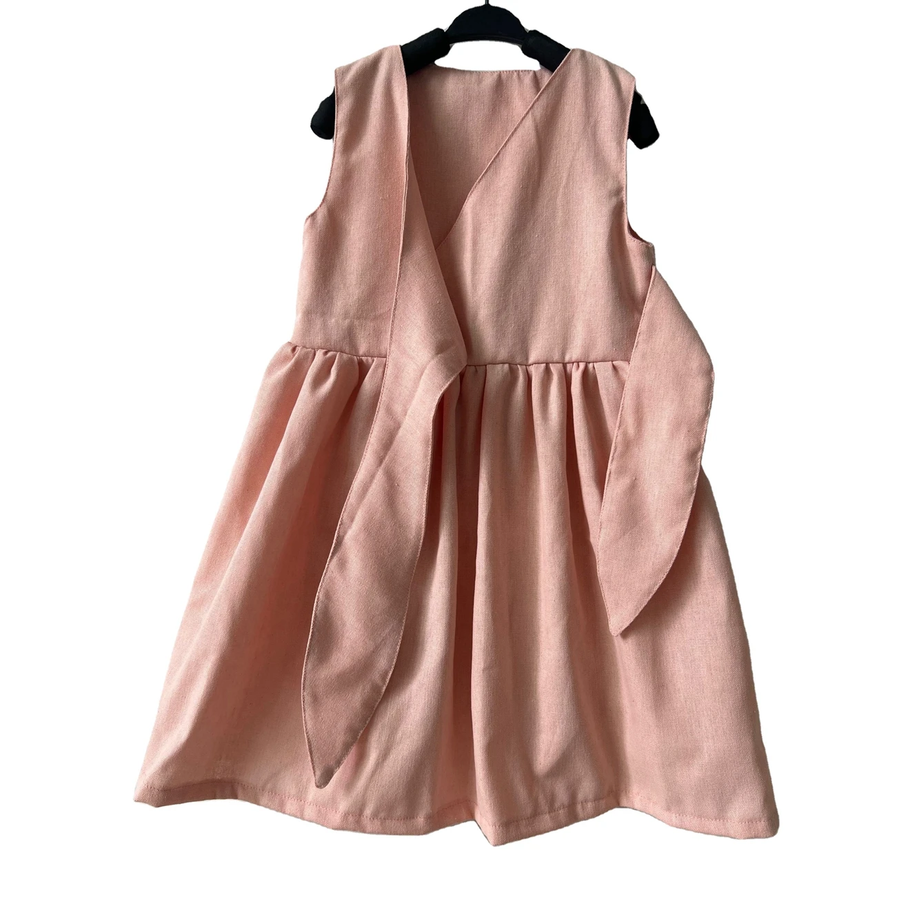 Great Quality Linen Cotton Sleeveless Custom Color Breathable Girl Dresses for Summer - Image 4