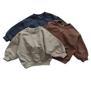 Custom High Quality Unisex Baby Boy Girl Sweatershirt Loose and Casual Pullover French Terry Top