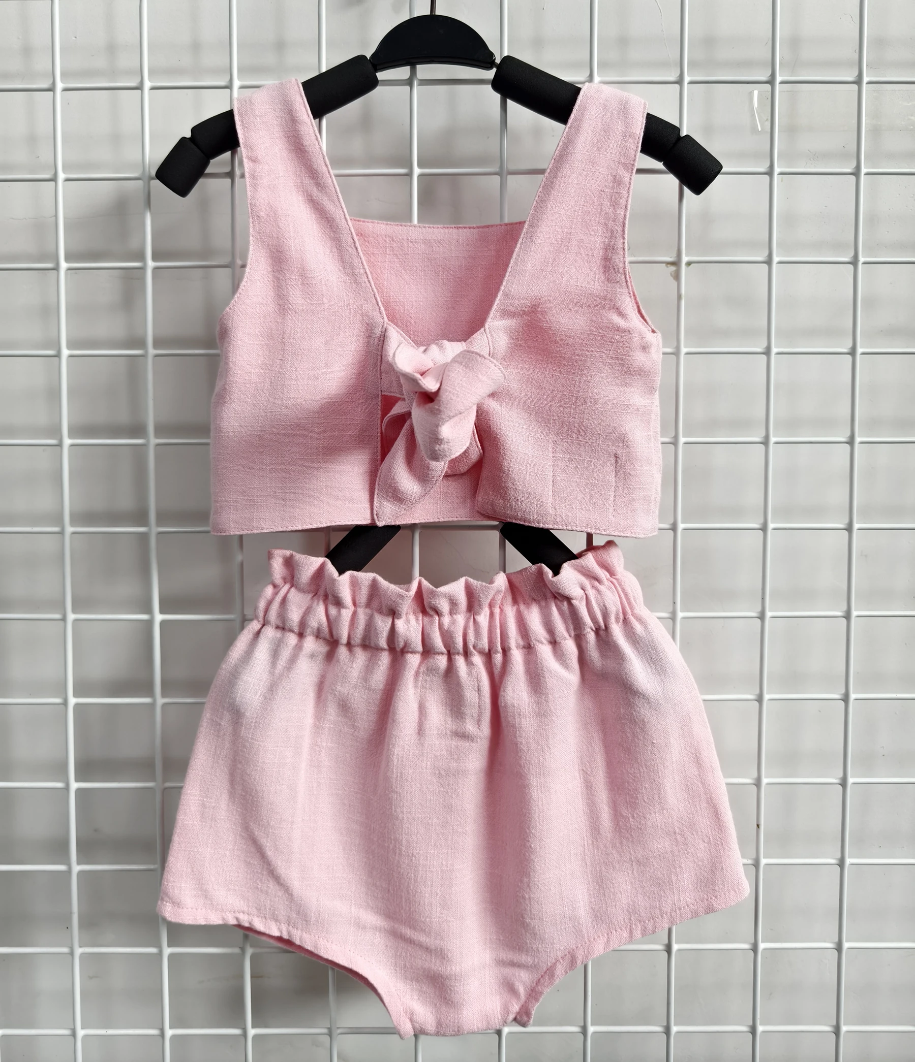 Summer Girl Fashionable Trendy Close-Fitting Soft Clothing Set Cotton and Linen Bright Fairy for Kids - Image 6