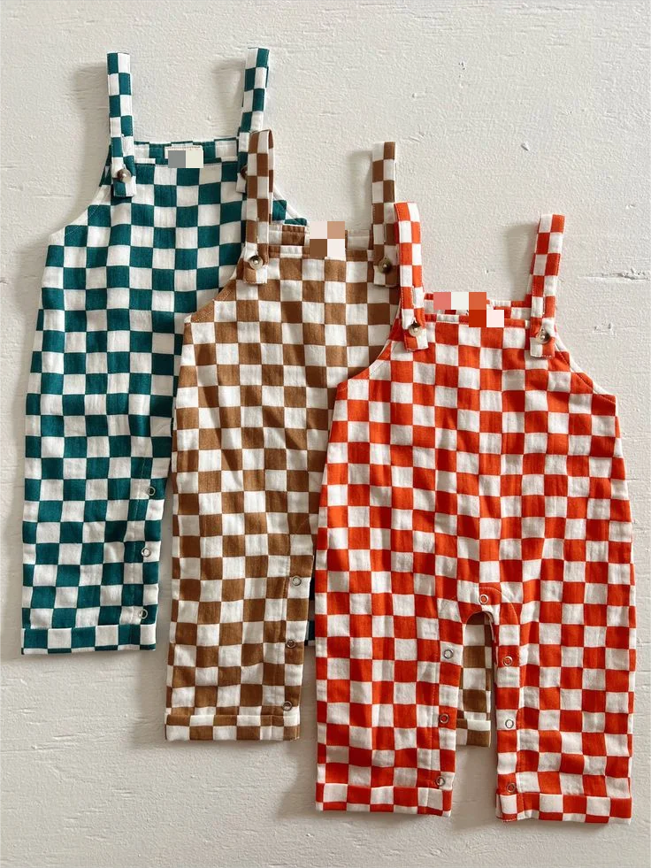 Costom Neutral Baby Toddler Overalls Sleeveless Cotton Linen Suspender Casual Dungarees Overalls - Image 2