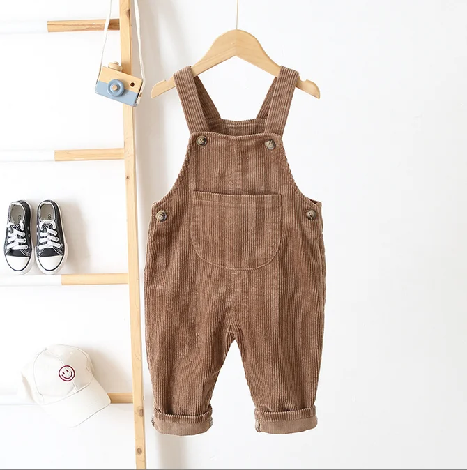 New Design Baby Clothing 0-3T Cute Spring Solid Colour Baby Boy Overall Spring Wear Corduroy Quality OEM Design - Image 6