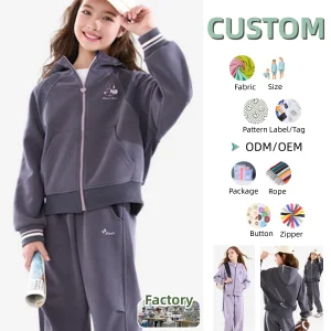 New Children's Sports Outfit Set Children's Spring and Autumn Hoodie Pullover Set Long Sleeve Set Casual Fleece Jacket Set