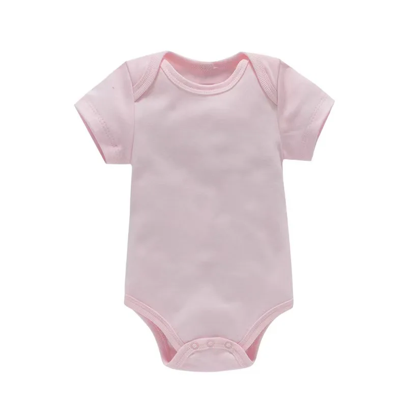 Custom Solid Color Basic Simple Baby Toddler Romper Fold Shoulder Bodysuit - Image 3