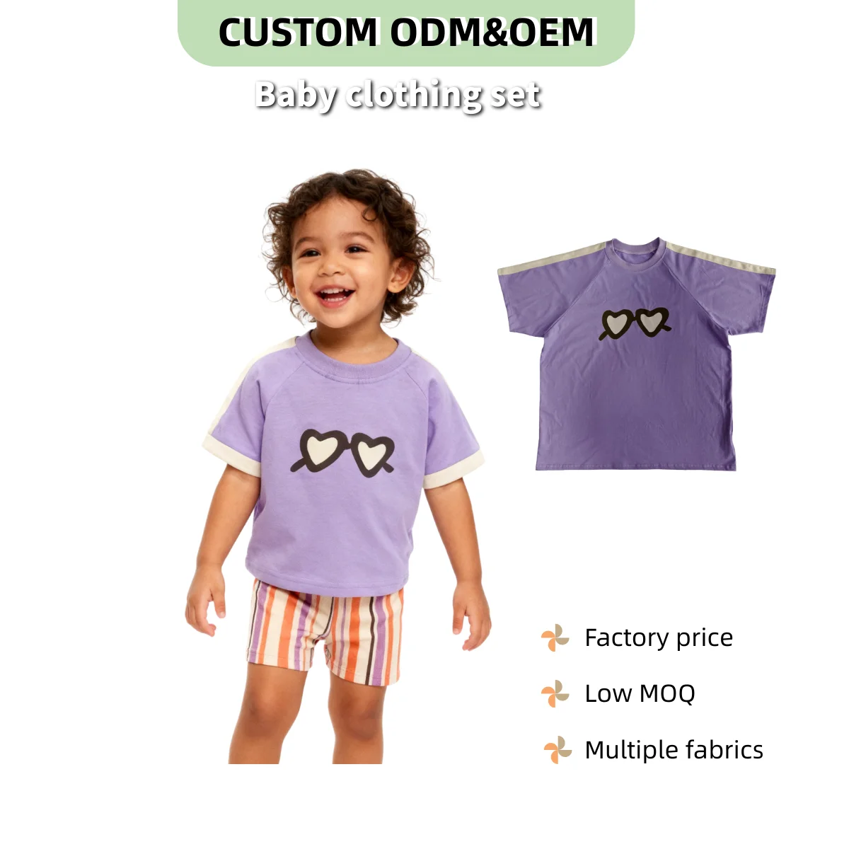 Customized Mommy and Me Toddler Girls Clothes Short Sleeves Crewneck Tops and Shorts Cute Summer 2 Pieces Short Sets