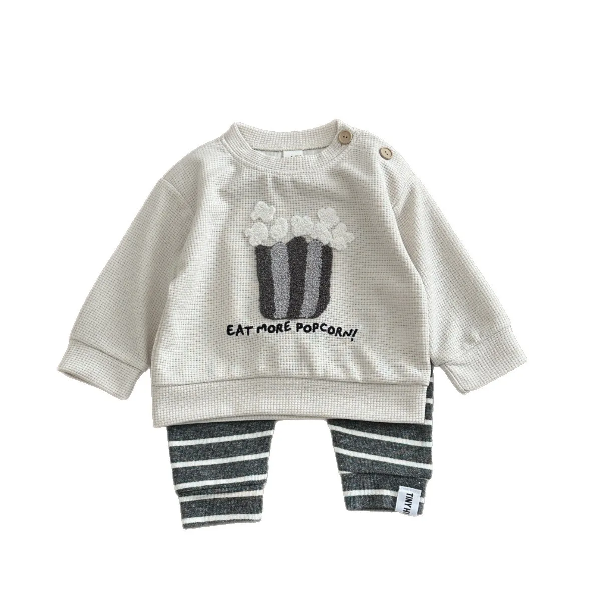 Custom Soft Girl Set High-quality Soft Polyester Children's Set 0-neck T-shirt and Striped Sports Pants Baby Two-piece Clothing - Image 6