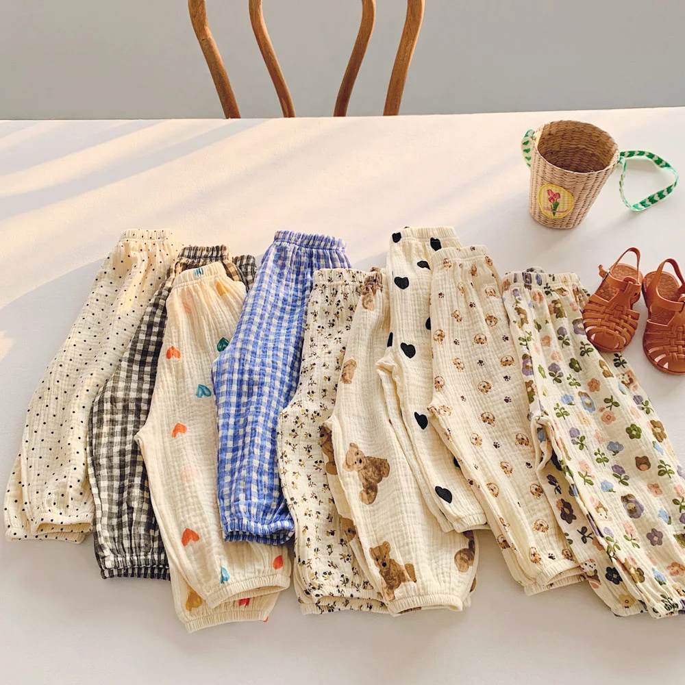 New Style Crepe Cotton Custom Pattern Long Trousers Mosquito-proof Baby Pants for Summer - Image 6
