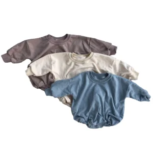 Hot Sell Hot Selling Infant Jumpsuit Long Sleeve Spring Autumn Toddler Onesie French Terry Bubble Loose Romper