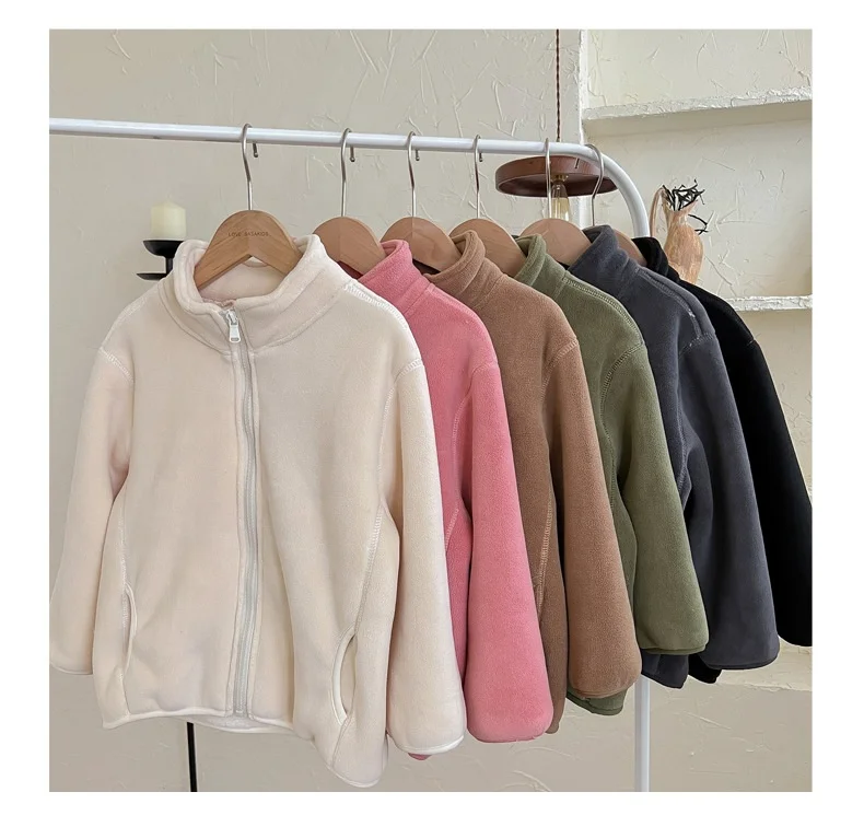 RTS Kids Winter Coat Polar Fleece Warm High Collar Zipper Jacket - Image 3