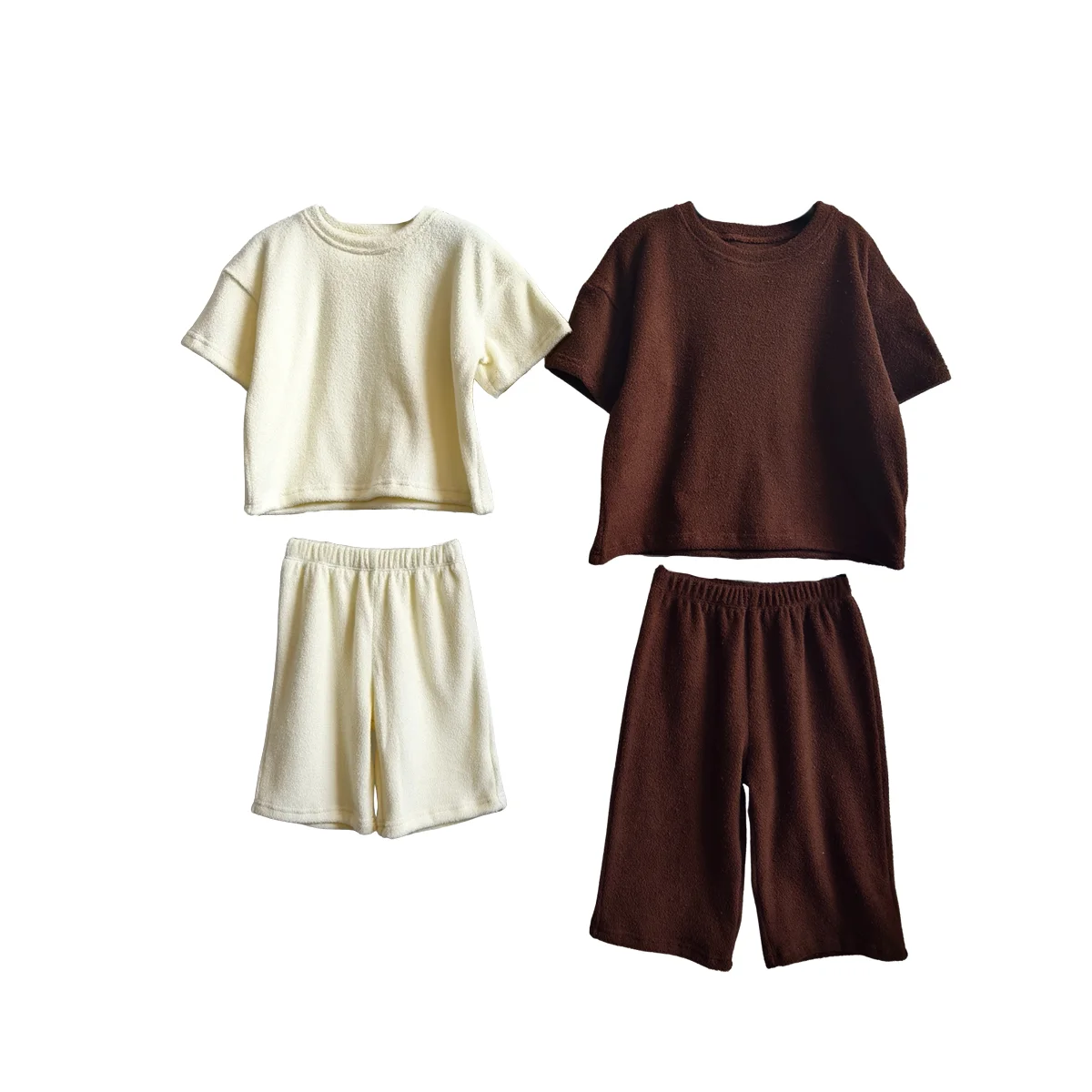 Summer Kids Short Fashionable Casual Close-Fitting Soft Bright and Individual Towel Cloth Set Baby Clothing - Image 6