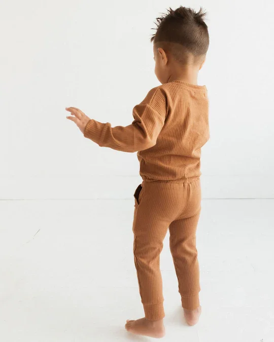 Customized Solid Casual Toddler Boys and Girls Sport Jogger Sweatpants Children Trouser Sweater Rib Cotton Baby Ruffled Pants - Image 5