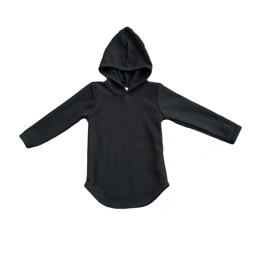 Custom Waffle Cotton Fall Soft Baby Two Piece Outfit Toddler Long Sleeve Hooded and Joggers Clothes Set - Image 4