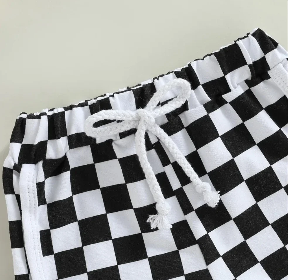 Checkered Print Shorts-Baby Short Toddler Shorts Checker Print-Trendy Baby Clothes Trendy Toddler Clothes Checkered Shorts - Image 5