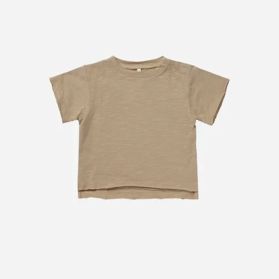 Custom Cotton Raw Edge Baby Toddler Short Sleeve Basic Clothes Shirt Tee - Image 2