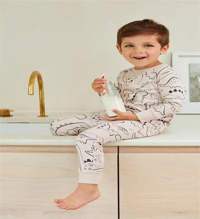 Factory Kids Long-Sleeved Sporty Casual Design Flowing Cotton Set Warm and Comfortable Baby Clothing - Image 3