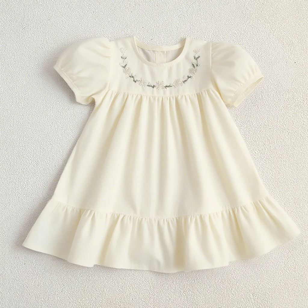 Hot Sale High Quality Elegant Cotton Dress for Girls Sophisticated and Dynamic Design with Sweet and Cute Short Sleeves - Image 3