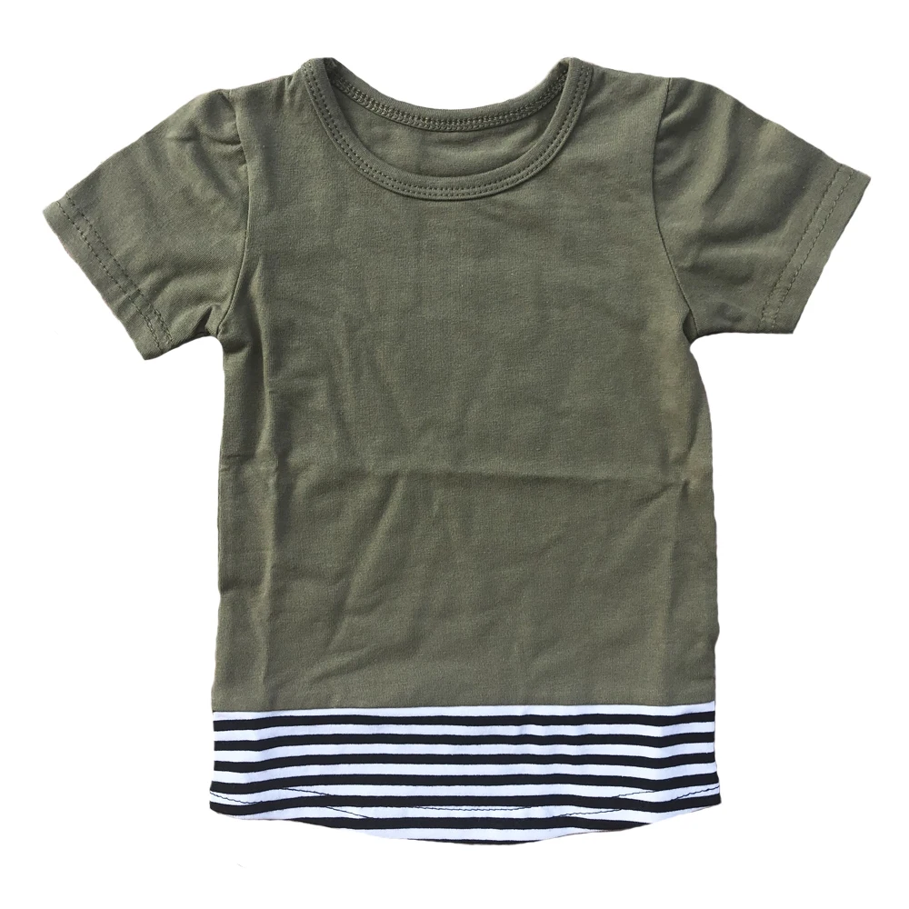 Kids New Pattern T-shirts Grey and Black Striped Cotton Baby Boy Tshirts Summer Top Design Children Blouse Tops - Image 2