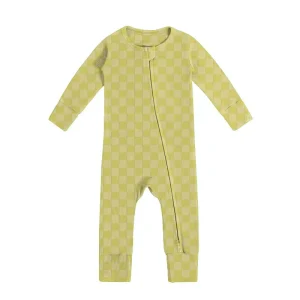 Wholesale Unisex Newborn Checkerboard Knit Long Sleeve Baby Romper Infant Button Down Jumpsuit Custom Baby