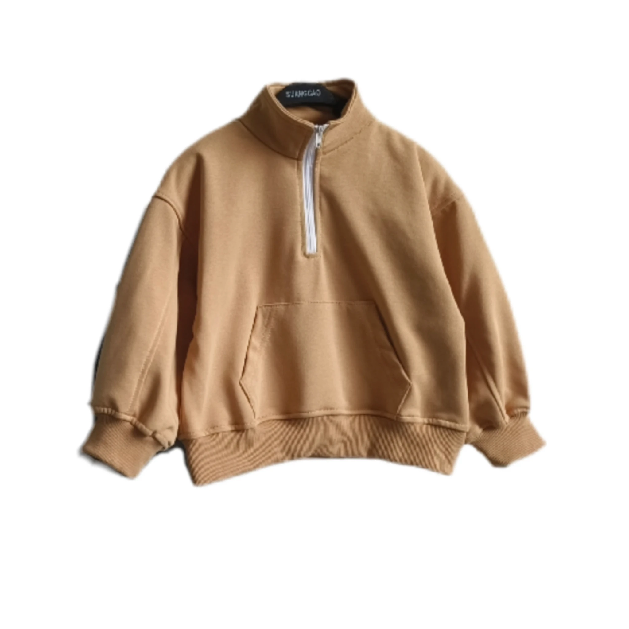 Custom Baby Clothing Solid Casual Long Sleeves Zipper with Pockrtr French Terry Baby Sweatshirt - Image 2