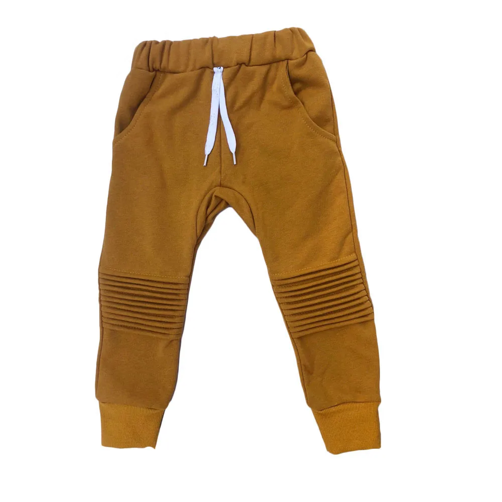 Custom Baby Boys Toddler French Terry Knee Fold Long Pants Joggers - Image 4