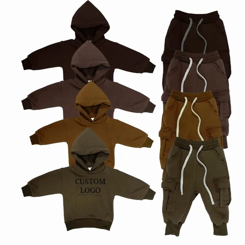 Toddler Boys French Terry Suits Oversized Quater Zip Pullover Sweater Sweatpants Jogger Set - Image 4