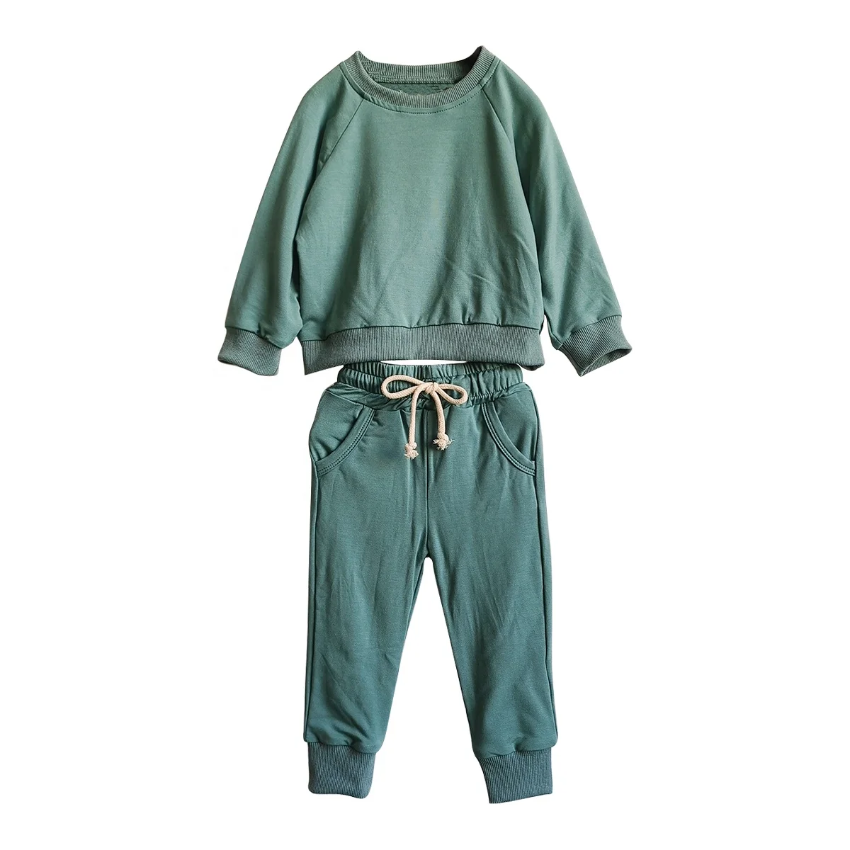 Custom Bamboo Baby Clothes Sets Sweatershirt Jogger Outfit Casual French Terry Tracksuit Clothes Set - Image 5