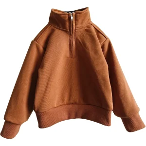 Custom Half Zipper Pullover French Terry Baby Kids Pullover Sweatshirt