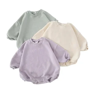 Newborn Baby Girl Boy Sweatshirt Romper Long Sleeve Cotton Oversize Rompers