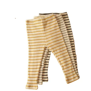 Soft Ribbed Cotton Baby Clothes Leggings Toddler Leggings Ribbed Unisex Baby Kids Stripe Leggings