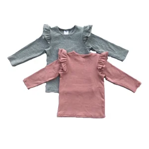 Spring and Autumn Kid Clothing Long Sleeve t Shirt for Girls 100% Cotton with Lace Collar Baby Girl Clothes